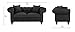 Divano Roma Furniture Classic Linen Fabric Scroll Arm Tufted Button Chesterfield Style Loveseat Couch (Dark Grey)