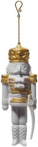 LLADRÓNutcracker Christmas Ornament. Golden Lustre. Porcelain Christmas Ornament.