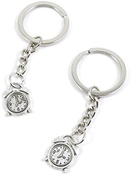 5 Pieces Keyring Key Ring J2HQ1 Alarm Clock Keychain Automotive Car Door Key Tags Findings Charms Chains