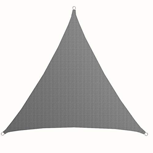 AMANKA UV Sonnensegel - 6x6x6 m HDPE Dreieck - Sonnenschutz Plane Überdachung Balkon Garten Grau
