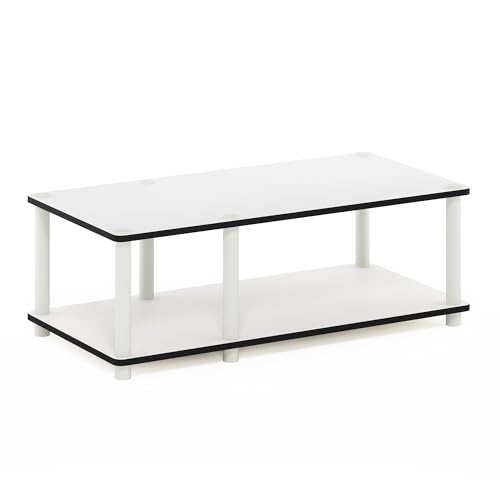 Furinno TV Stand, White(Ex)/White, Mid 31.5"(W) x10.9(H) x15.6(D)