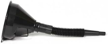 Funnel King 32825 Black 1 Quart Polyethylene Funnel w/Splash Ring & Flexible Spout