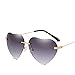 New Retro Love Ocean Piece Sunglasses Street Beat Peach Heart Shaped Sunglasses (gray)