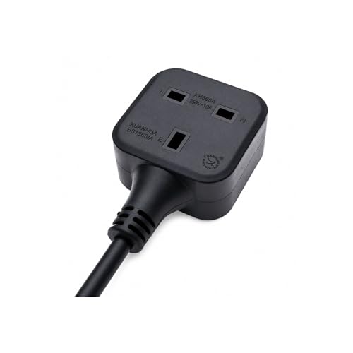DKURVE® IEC C14 Male Plug to UK PDU/UPS Power Extension Cable,Quality UPS Power Cable IEC320 C14 Male Plug to UK 13A Female Socket, Connect C13 Adapter Lead Cord for PDU UPS 13A 250V (30CM)