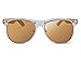 TREEHUT Wooden Bamboo Unisex Sunglasses Temples Classic Half Frame Rim Retro Vintage Eyewewar With Transparent Front Frame