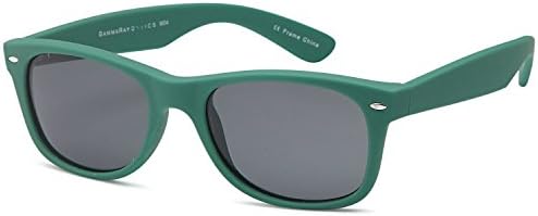 GAMMA RAY UV400 55mm Classic Adult Style Sunglasses - Gray Lens on Matte Cargo Green Frame