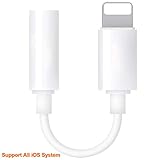 Headphone Jack Adapter for iPhone, 3.5mm Earphone Adaptor for iPhone Xs/Xs Max/XR/ 8/8 Plus/X (10) / 7/7 Plus, Audio Splitter Accessories Music Aux Adapter Headphone Dongle 3.5mm Earbud Cable - White
