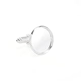 Yumei Jewelry 20 Pcs 15mm Bezel Round Shaped Silver Plated Copper Cuff Link Blanks Backs for Jewelry Findings