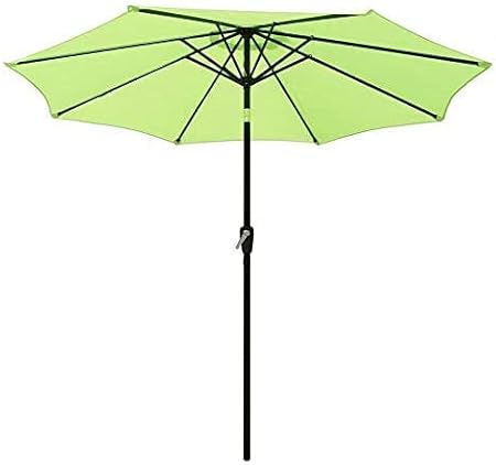 Amazon Com 9 Ft Outdoor Umbrella With Push Button Tilt And Crank For Backyard Beach Pool Side Market Garden Deck Patio Umbrella Patio Furniture Apple Green Garden Outdoor