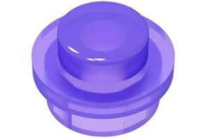 BrickBuddy Gobricks GDS-615 Plate Round 1 x 1 with Solid Stud 50PCS Compatible with Lego 6141 4073 34823 DIY Parts and MOC Components for Major Brick Brands Color：Trans Purple 126