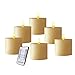 smtyle Fake Candles for Flameless Fireplace Candelabra Holder Battery Operated Flickering Moving Flame Wick Pillar with Remote Control Timer Ivory Flat Top 6