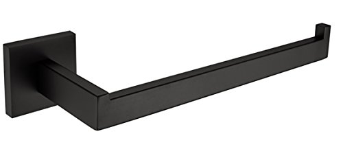 Turs SUS 304 Stainless Steel Bath Towel Holder Hand Towel Ring Hanging Towel Hanger Bathroom Accessories Contemporary Square Style Wall Mount, Matte Black