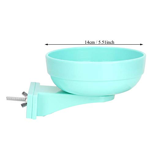 Pet Cage Bowl, Hanging Durable Plastic Feeding Food Water Dish Cage Bowl for Bird Dog Cat Puppy(Blue)