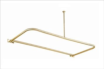 Amazon Com 48 X 26 Brass D Shaped Shower Rod Includes Ceiling