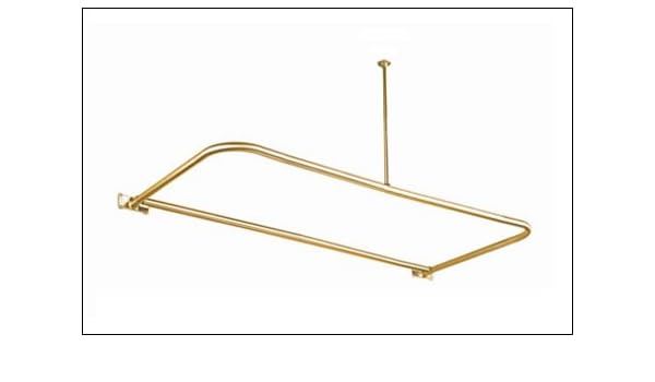 Amazon Com 48 X 26 Brass D Shaped Shower Rod Includes Ceiling