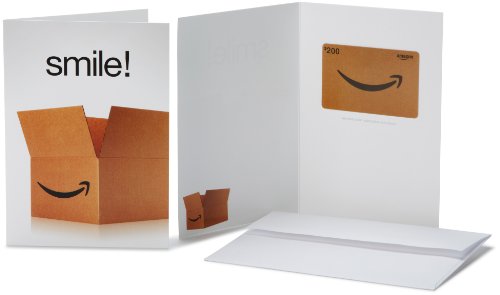 Amazon.com $200 Gift Card in a Greeting Card (Smile! Design)