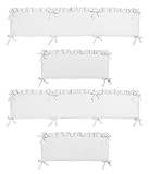 Solid Color White Shabby Chic Baby Crib Bumper Pad for Harper Collection by Sweet Jojo Designs
