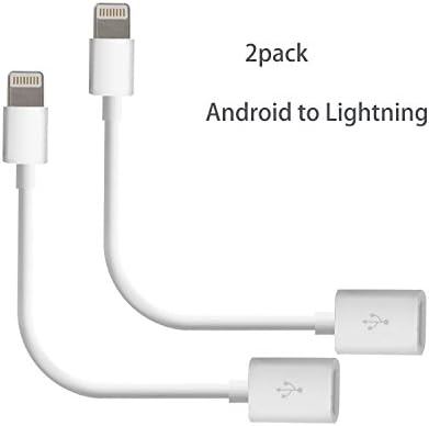 2 Pack Lightning to Android Micro USB Converter Adapter Compatible for iPhone 7 7plus 5 5c 5s 6 6s 6 Plus 6s Plus SE cable convert to android micro usb such as sumsung htc lg HUAWEI and etc.