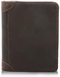 COOLCT Men's Ultra Slim Wallet Cow leather Card Holder Card Case Bi fold Wallet