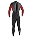 O'Neill Youth Reactor 3/2mm Back Zip Full Wetsuit, Black/Red/Graphite, 4