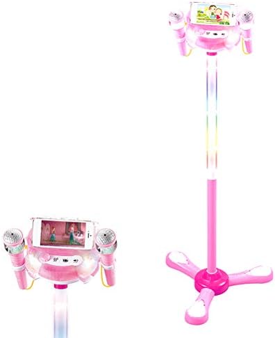 Crabitin キッズスタンドマイク カラオケマイクおもちゃ 調整可能なスタンド 高さ調節可能 知育玩具 ミュージックおもちゃ 電話接続可能 照明効果 音楽玩具 特売