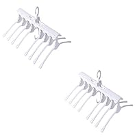 FuLov 8 in 1 Magic Clothes Hanger, Pack of 2, Multi-Layer Foldable Portable Durable Adult, Retractable Portable 360 Degree Swivel, for Organizing Wardrobe Clothing Hanger, White