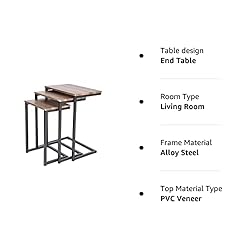 Zenvida Nesting Side/End Tables Set of 3 Modern