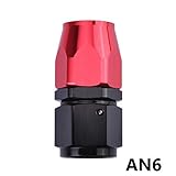EVIL ENERGY 6AN Straight Swivel Hose End Fitting for braided fuel line Aluminum Alloy Black&Red
