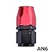 EVIL ENERGY 6AN Straight Swivel Hose End Fitting for braided fuel line Aluminum Alloy Black&Red