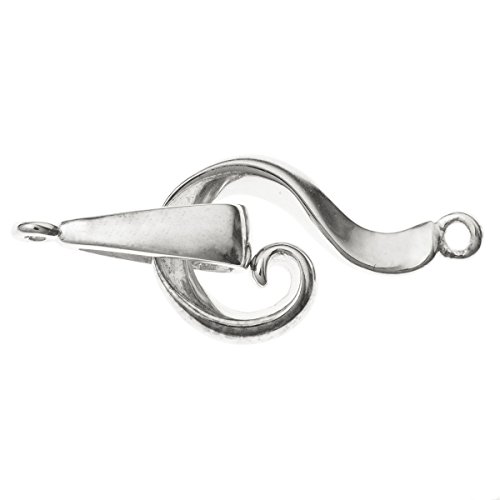 1 set .925 Sterling Silver Flower Hook Eye S Clasp Bead 30mm/Findings/Bright