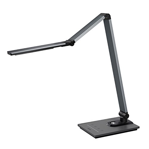 AUKEY LED Desk Lamp, Stylish Metal Table Lamp, Office Light with USB Charging Port, 3 Lighting Modes, 7 Brightness Levels, Timer, Touch Control