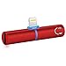DISDIM 2in1 Charger & Audio Aluminum Lightning to 3.5mm Headphone Jack Adapter with 8Pin Female Charging Port for iPhone X / 8/8 Plus / 7/7 Plus,Support iOS11 and with Led Indicator Light -Red