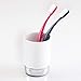 iDesign York Ceramic Tumbler Cup for Bathroom Vanity Countertops - White/Chrome