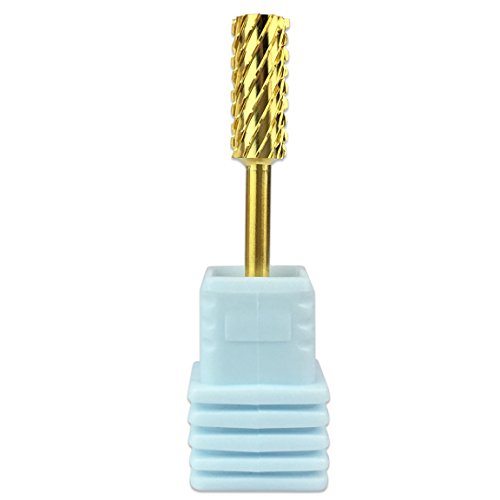 Pana 3/32" Safety Nail Carbide Bit - Gold Small Barrel Head (Grit: Triple Extra Coarse - 3XC) for Electric Dremel Drill Machine