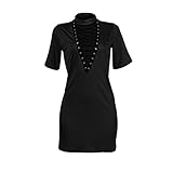 Oubaybay Women's Sexy Halter Lace up T Shirt Tunic Club Dresses