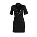 Oubaybay Women's Sexy Halter Lace up T Shirt Tunic Club Dresses