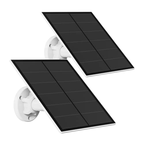 Photo 1 of Solar Panel for Security Camera, 5W USB Solar Panel Compatible with Rechargeable Battery Camera, Camera Solar Panel with IP65 Waterproof, Adjustable Bracket, 9.8ft Cable(2 Pack)