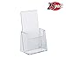 Azar Displays 252012-25PK Acrylic Trifold Brochure Holder Plastic Counter top Organizer 25-Pack, Clear