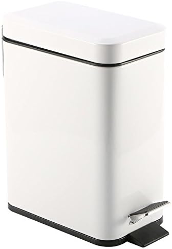 YUGDSIMB Home Tread Color Mute Trash With Lid Square , White