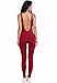 CRF Women Sexy Backless Sleeveless One Pieces Outfits Sets Bodycon Bandage Long Pants Jumpsuit (Small, wine red)