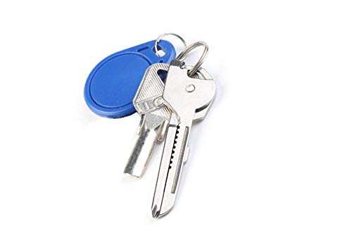 alextreme 2 Packs Swiss Tech Utili-Key 6-in-1 Key Ring Multi-Function Tool Mini Multitool Keychains Pocket Stainless Steel Folding Swiss Tech Simple Bottle Opener Keychain (Quantity 2)