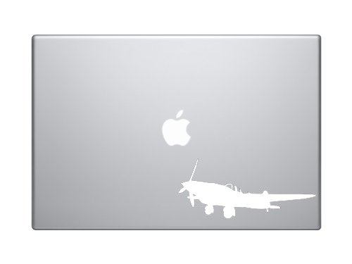 World War Two #1 - Propeller Airplane Fighter Spitfire - 5" WHITE Vinyl Decal Sticker Car Macbook Laptop