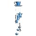 Bits and Pieces - Indoor/Outdoor Coffee Cup Chimes -Blue Ceramic Cup, Pitcher, Coffee Pot and Silverware Chime - Measures 17-3/4
