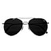 AMERICAN OPTICAL - General Aviator Sunglasses with Wire Spatula Temple and Silver Frame, True Color Grey Glass Lens
