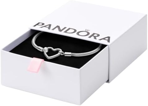 Amazon.com: PANDORA Silver Bracelet w/Rose Pave Heart Clasp