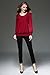 C2U Women Scoop Neck Pleated Front Long Sleeve Fitted Blouse Tops,Medium,Wine Red
