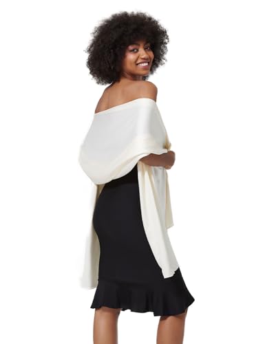 BEAUZSUZSANA Women Satin Silk Shawls and Wraps for Evening Dresses Bridal Bridesmaid Wedding Scarf Lightweight Cover Up (Champagne) at Amazon
