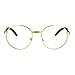 SA106 Retro Art Nouveau Vintage Style Small Metal Frame Eyeglasses Round Yellow Gold