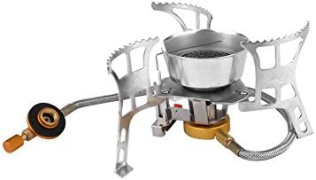 Gwild Camping Stove Ultralight Portable Collapsible Windproof Outdoor Backpacking Gas Stove with Piezo Ignition