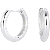 925 Sterling Silver Thin Hinged Hoop Earrings, Sold as a Pair
